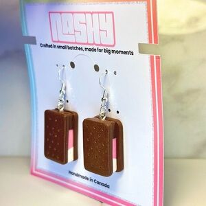 Neapolitan Ice Cream Sandwich - Handmade Earrings